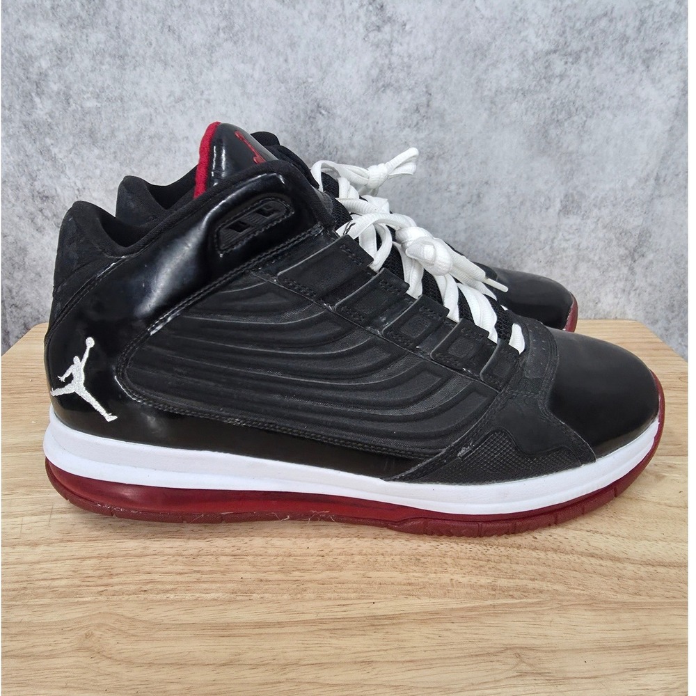 Jordan Big Ups Basketball Shoes Mens 11 Black Varsity Red Sneakers 467893-001